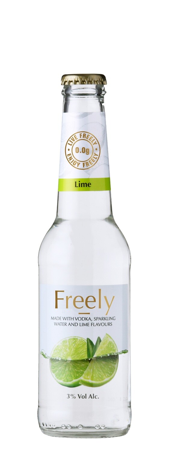 Freely Vodka Sparkling Water Lime 24 X 275ml Freely Vodka Sparkling Water Lime 24 X 275ml