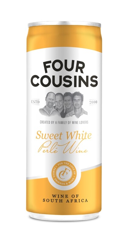 FOUR COUSINS SWEET WHITE PERLE CAN -  24 x 250ml
