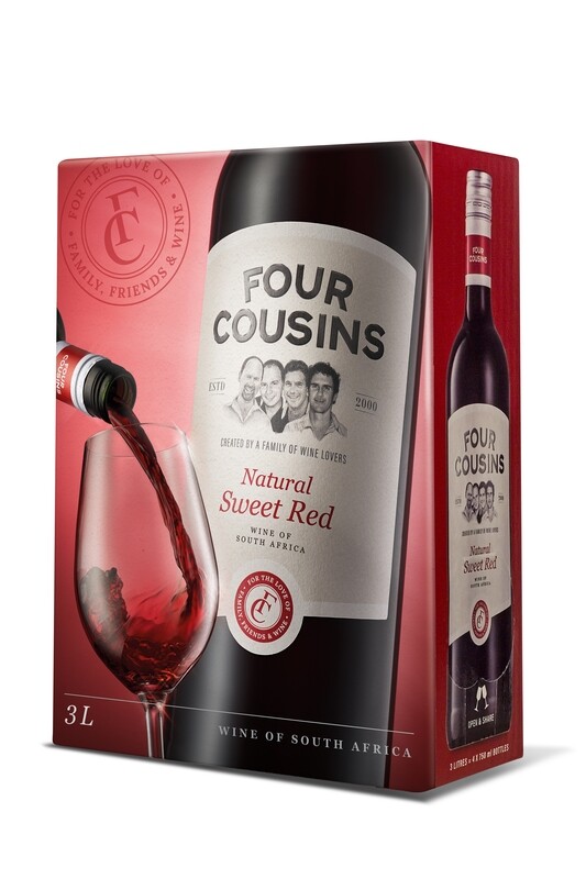FOUR COUSINS NATURAL SWEET RED - 4 x 3L