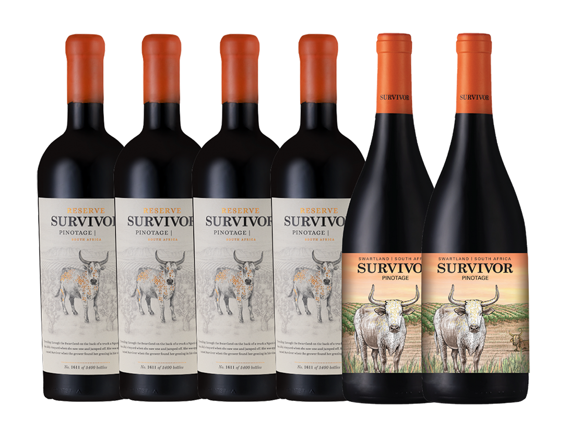 SURVIVOR RESERVE PINOTAGE MIX CASE - 6 x 750ml