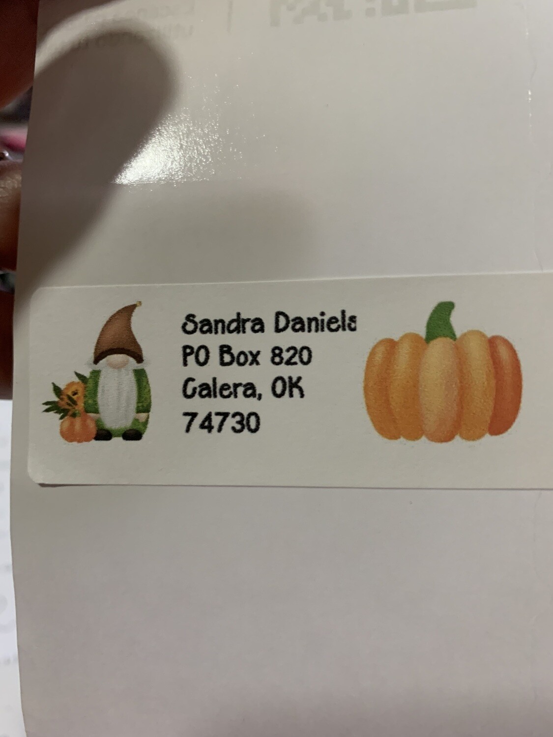 Gnome and Pumpkin Fall Address Labels