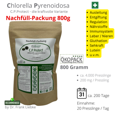 NACHFÜLL-PACK Chlorella Pyrenoidosa 800 Gramm