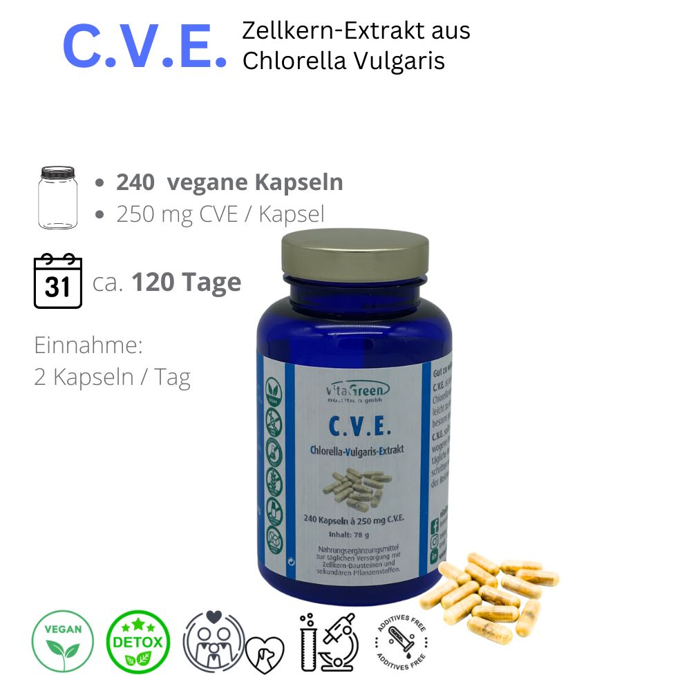 C.V.E. Extrakt aus Chlorella Vulgaris, Größe: 240 Kapseln