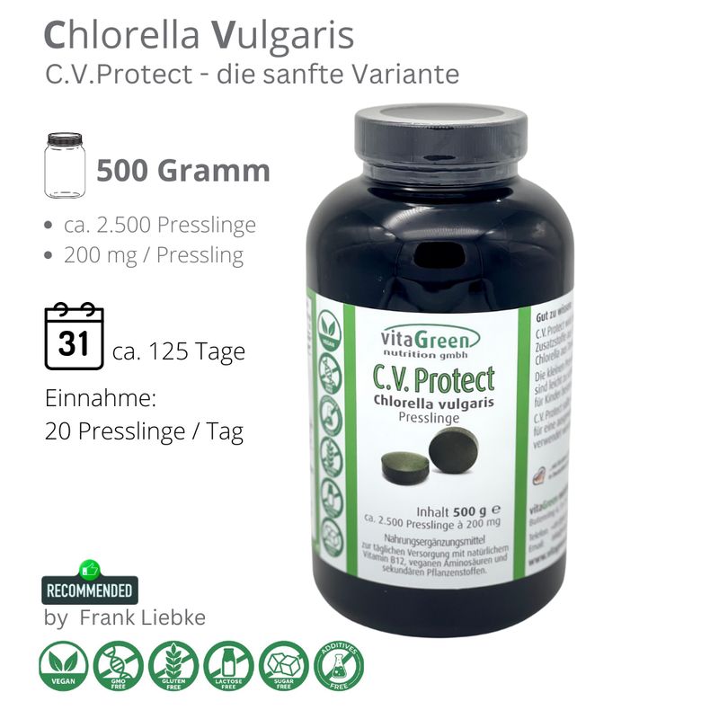 Chlorella VULGARIS (C.V.Protect), Größe: 500 Gramm