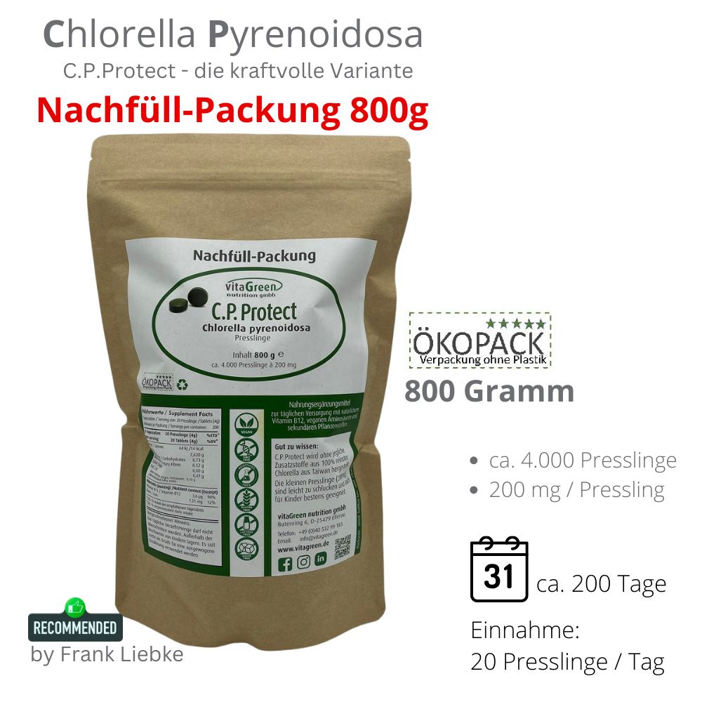 recharge de 800 g Chlorella pyrenoidosa (sans plastique)