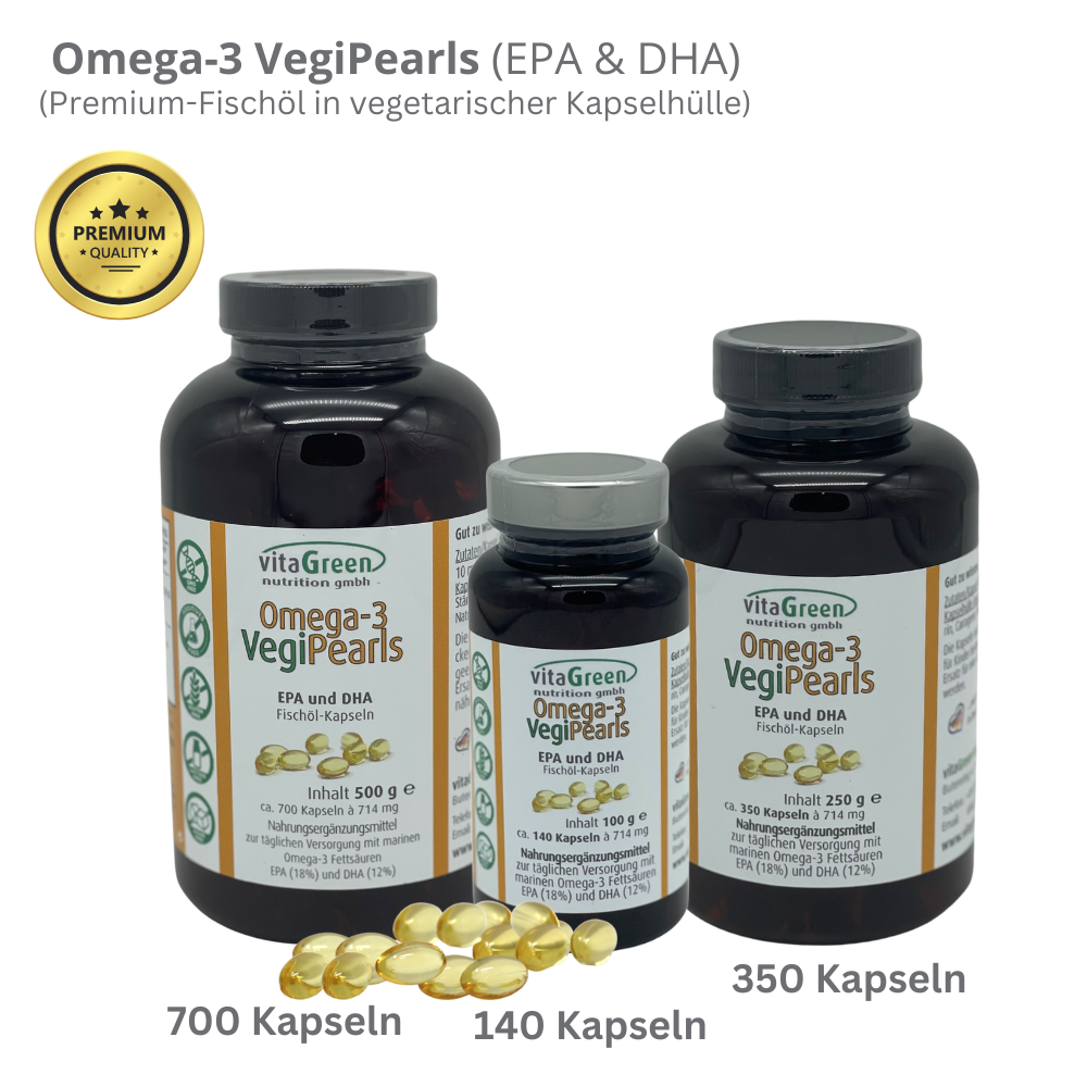 OMEGA-3 VegiPearls, Premium Fischöl OMEGA-3 VegiPearls, Premium Fischöl