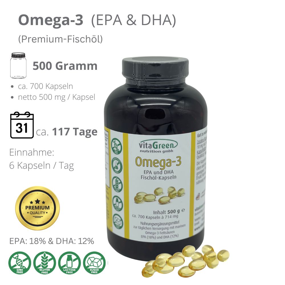 OMEGA-3 Premium Fish Oil, size: 500 g 