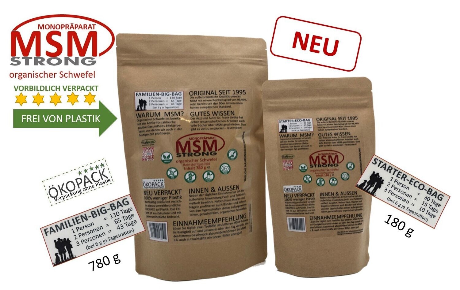 MSM  STRONG (Methyl Sulfonyl Methan) Monopräparat