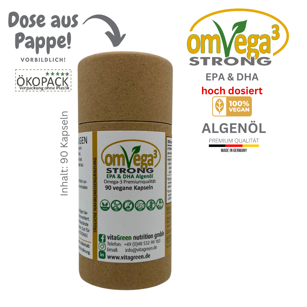 omVega3 STRONG (90 vegane Kapseln mit EPA und DHA aus Algen) omVega3 STRONG (90 vegane Kapseln mit EPA und DHA aus Algen)