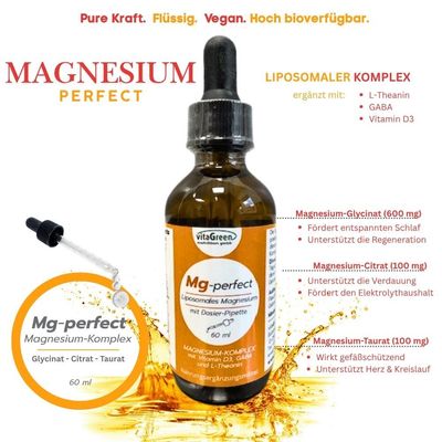 MG-perfect – Complesso di magnesio liquido vegano con formula liposomiale