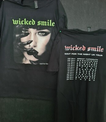 Wicked Smile Wait For The Night UK Tour T Shirt size LARGE (Australian orders only)