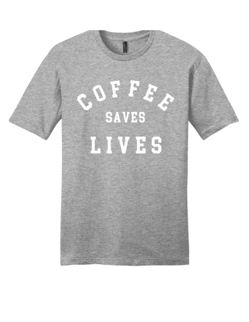 Coffee Saves Lives - Short (Light Heather Gray) Long Sleeve (Heathered Charcoal)