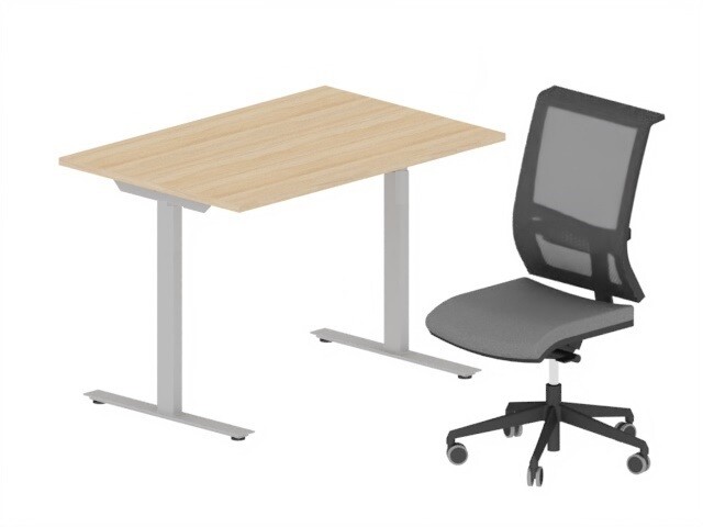 Hjemmekontor Pakke - Active Skrivebord med fast stativ og Active II kontorstol