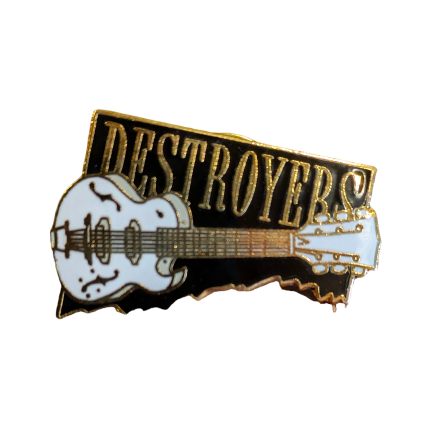 Vintage Destroyer Enamel Guitar Lapel Pin