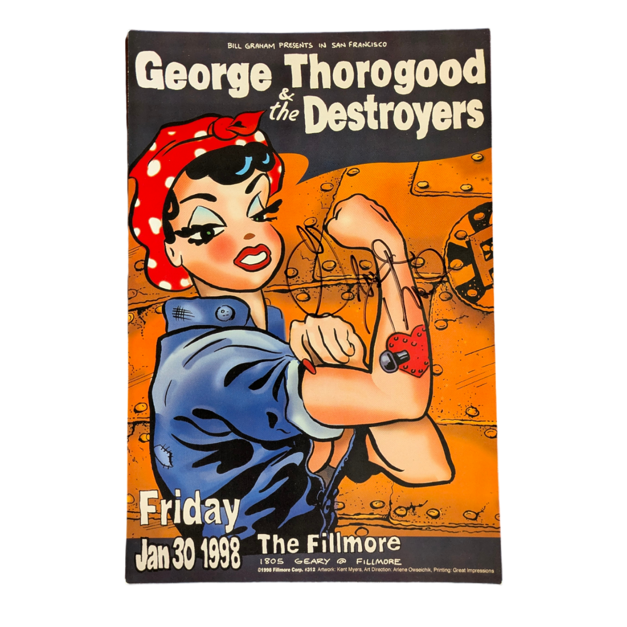 Autographed Vintage Fillmore Show Card