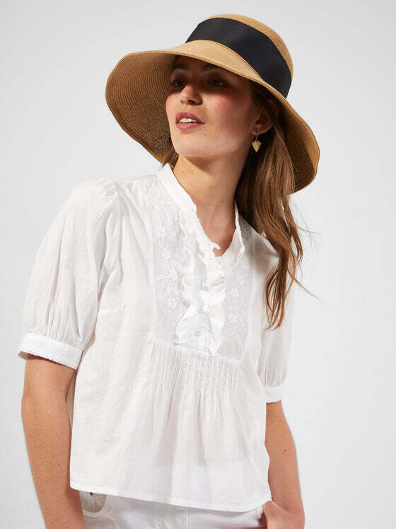 French Connection Alowie Embroidered Blouse