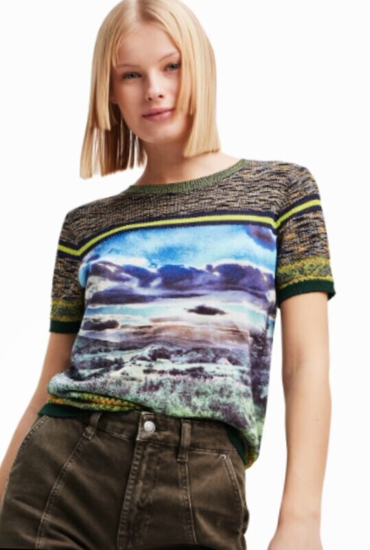 Desigual Knit Blend Graphic Tee