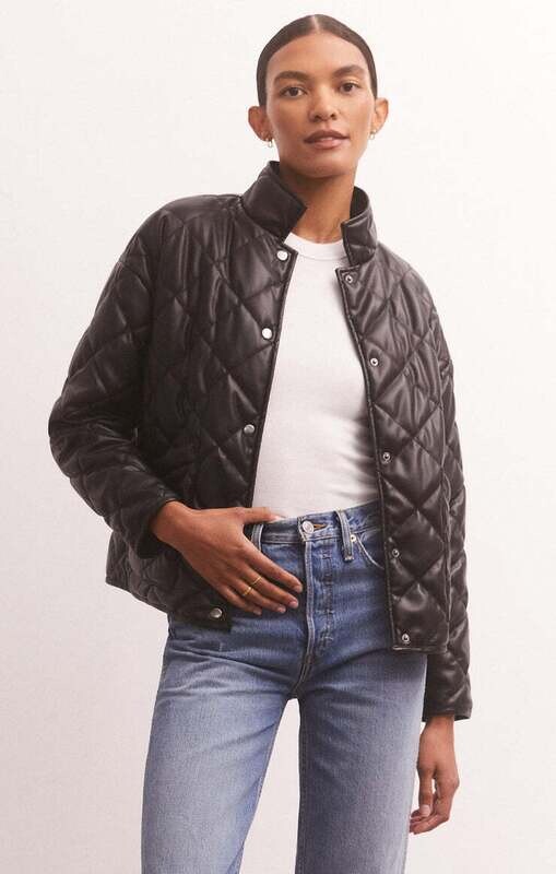 Heritage Faux Leather Quilted Jacket