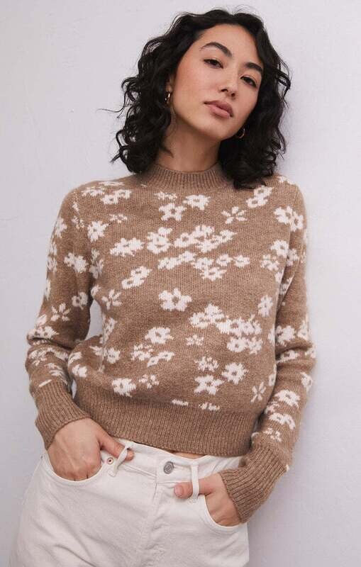 Tory Floral Intarsia Sweater - Campfire