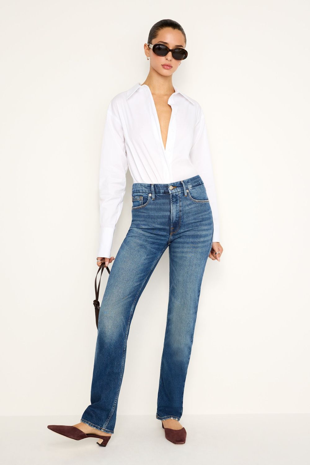Good American Good Icon Straight Ankle Jeans