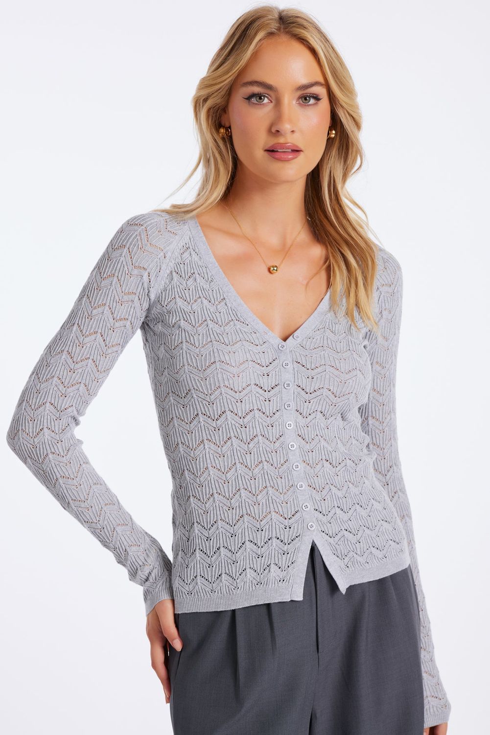 B&amp;Y Bijou Pointelle Cardi