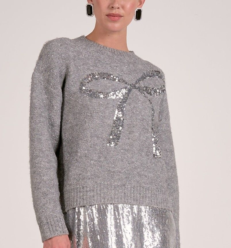Elan Sparkly Bow Sweater