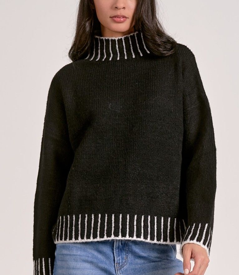 Elan Ribbed Collar &amp; Cuff Sweater