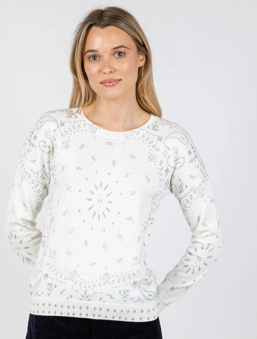 JSociety Knit/Foil Bandana Sweater
