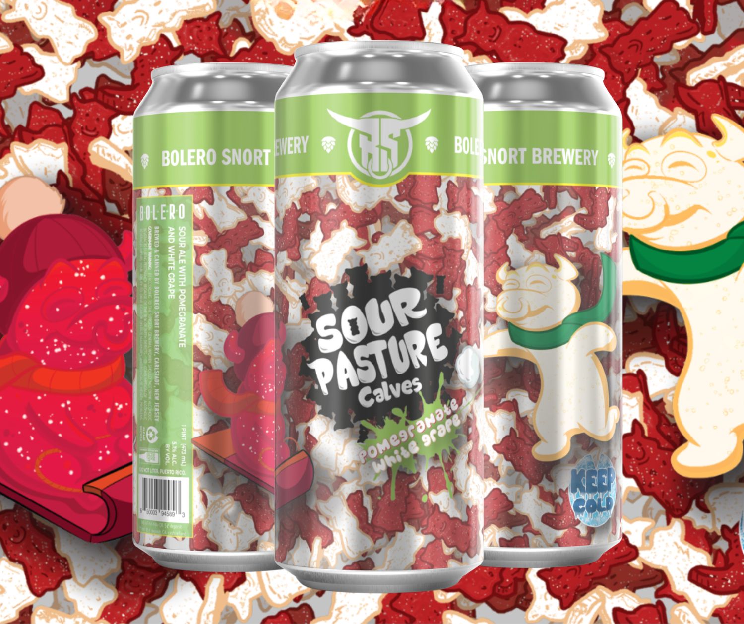 Sour Pasture Calves: Pomegranate White Grape | 4pk