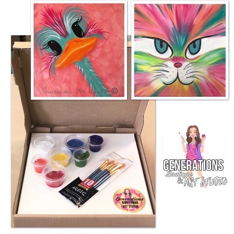Paint Kit Cool Cat and Olly Ostrich Paint Kit Cool Cat and Olly Ostrich