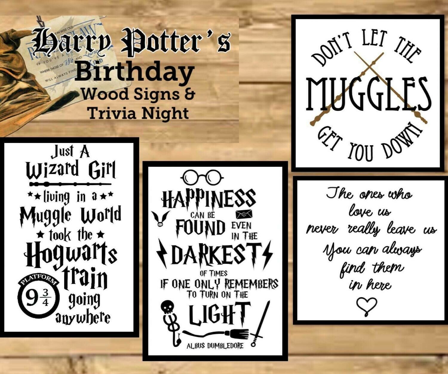 Harry Potter's Birthday Wood Sings and Trivia Night In Studio or Zoom Option Harry Potter's Birthday Wood Sings and Trivia Night In Studio or Zoom Option