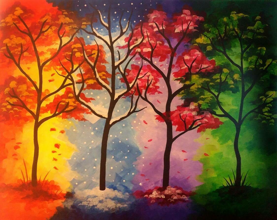 Seasons IN STUDIO Paint and Sip Class with ZOOM option Seasons IN STUDIO Paint and Sip Class with ZOOM option