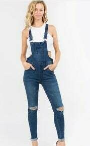 Junior PLUS SIZE DISTRESSED DENIM SKINNY OVERALLS On Sale Junior PLUS SIZE DISTRESSED DENIM SKINNY OVERALLS On Sale