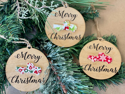 Merry Christmas Ornament - Assorted Designs