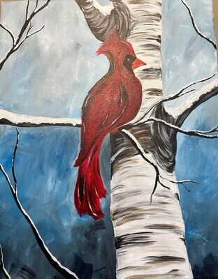 Birch Tree Cardinal and Sip January 8th