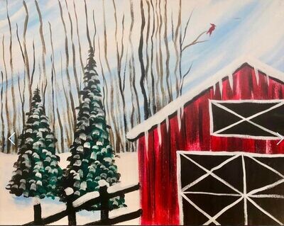 Winter Barn Paint and Sip January 29th