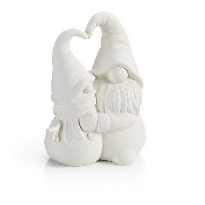 Gnome and Snowman Hugging 7.25H x 5W