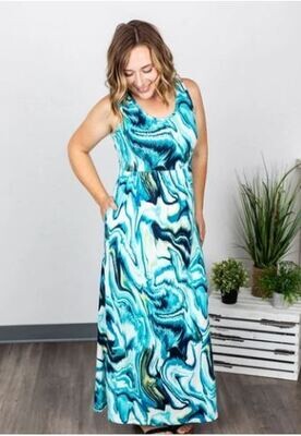 Blue Marble Maxi Dress
Sizes S-4X