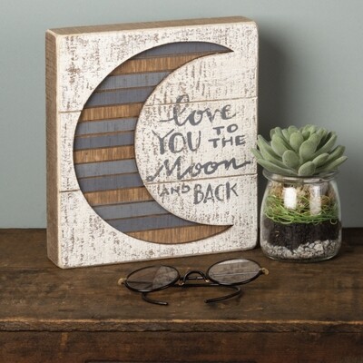 Slat Box Sign - Love You To The Moon And Back
