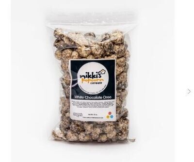Nikki's Gourmet Popcorn - White Chocolate Oreo Nikki's Gourmet Popcorn - White Chocolate Oreo