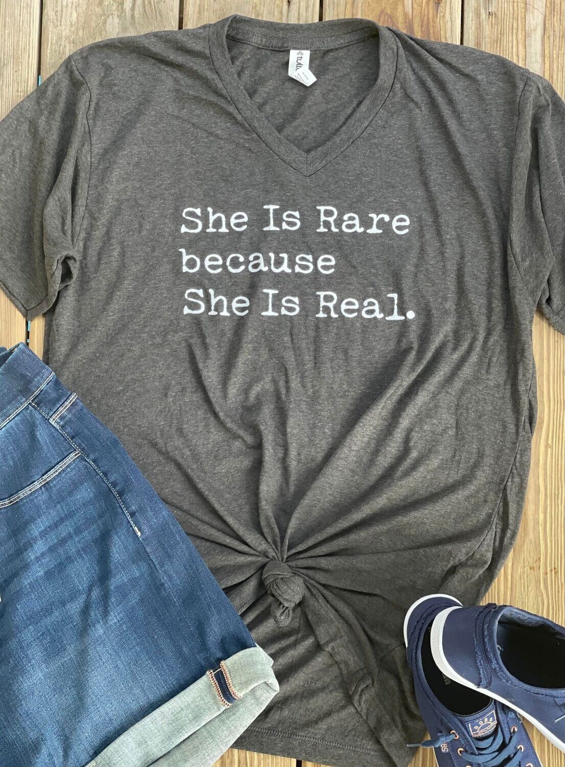 She Is Rare Because She Is Real Graphic Tee