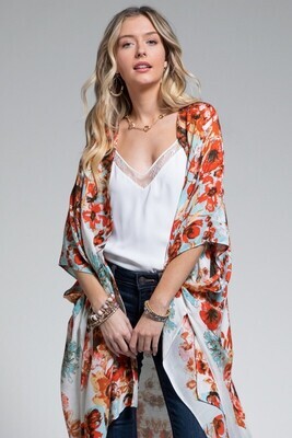 Roccoco Floral Kimono Vintage Inspired
One Size Fits All