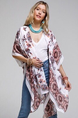 Mauve Paisley Kimono Vintage Inspired
One Size Fits All