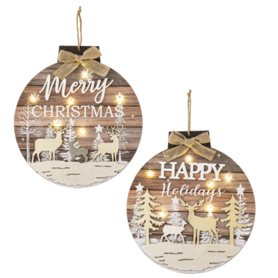 Cozy Cabin Light Up Hanging Signs
2 Options