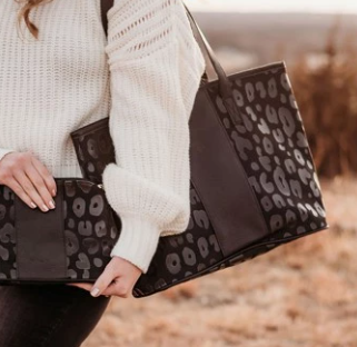 The Jolie Tote - Black Leopard Collection