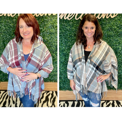 Perfect Plaid Hooded Wrap Shawl
2 Colors