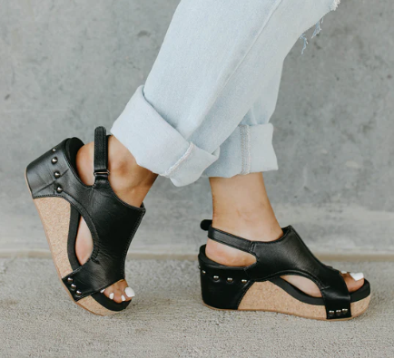 Corkys Carley Wedge Sandal Black
