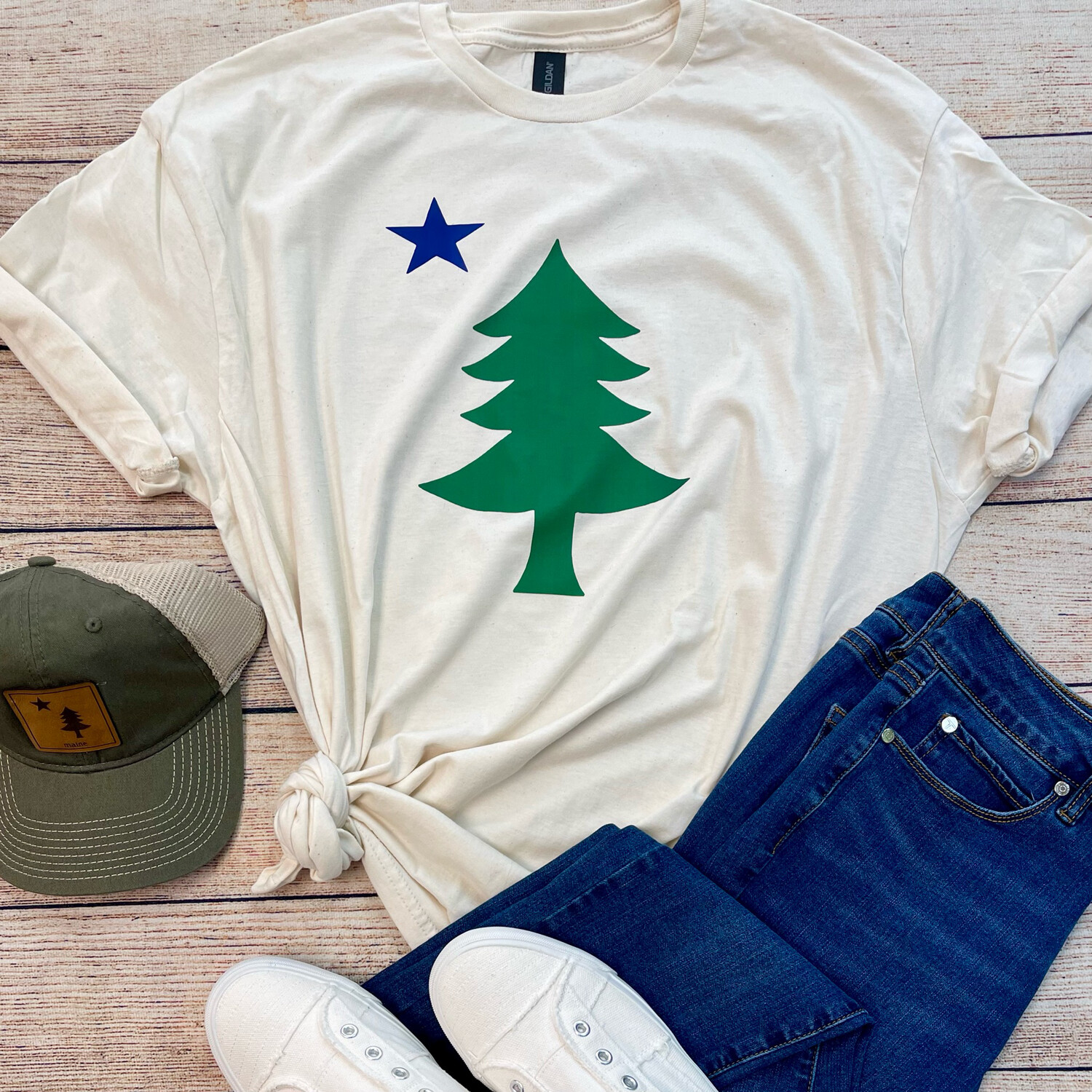 Unisex Original Maine Flag Graphic Tee
