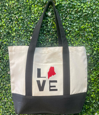 LOVE Maine Canvas Tote Bag
