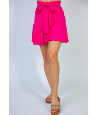 Ruffle Skirt Skort With Built In Shorts - Pink Ruffle Skirt Skort With Built In Shorts - Pink